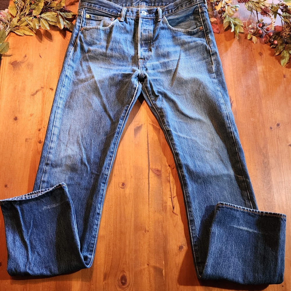 Men's 501 LEVI'S Blue Jeans 32×34 - Picture 2 of 7